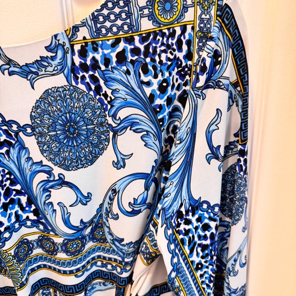 Peter Nygard Woman's XL Blue Art Design Dress - Picture 6 of 15